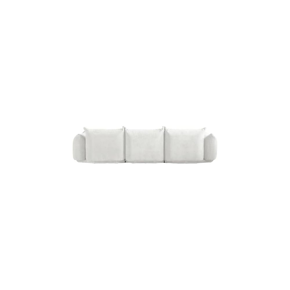 JACH 103" L-Shaped Sectional Couch, Minimalist Chenille Modular Sofas Couches, Mid-Century Couch Sectionals with Reversible Chaise Ottoman for Living Room, Office, Apartment, White