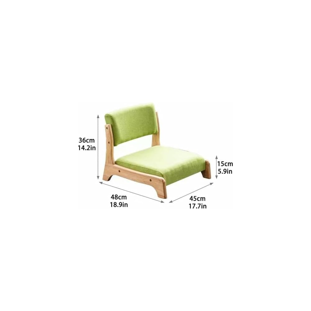 Floor Meditation Chair with Back Support - Solid Wood Style for Living Room, Bedroom, Bay Window - Comfortable Seating for Mindfulness and Relaxation
