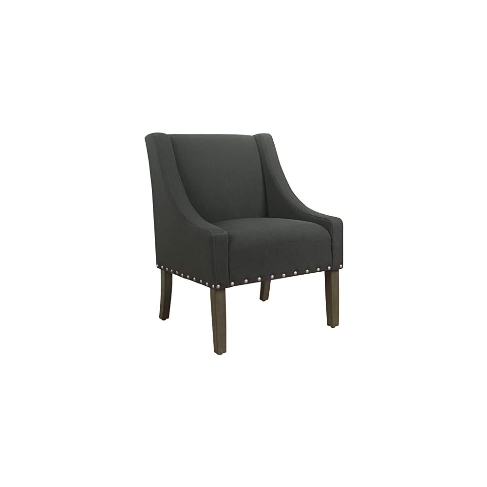 HomePop Classic Swoop Arm Accent Chair - Cream & Gray Vintage Stencil