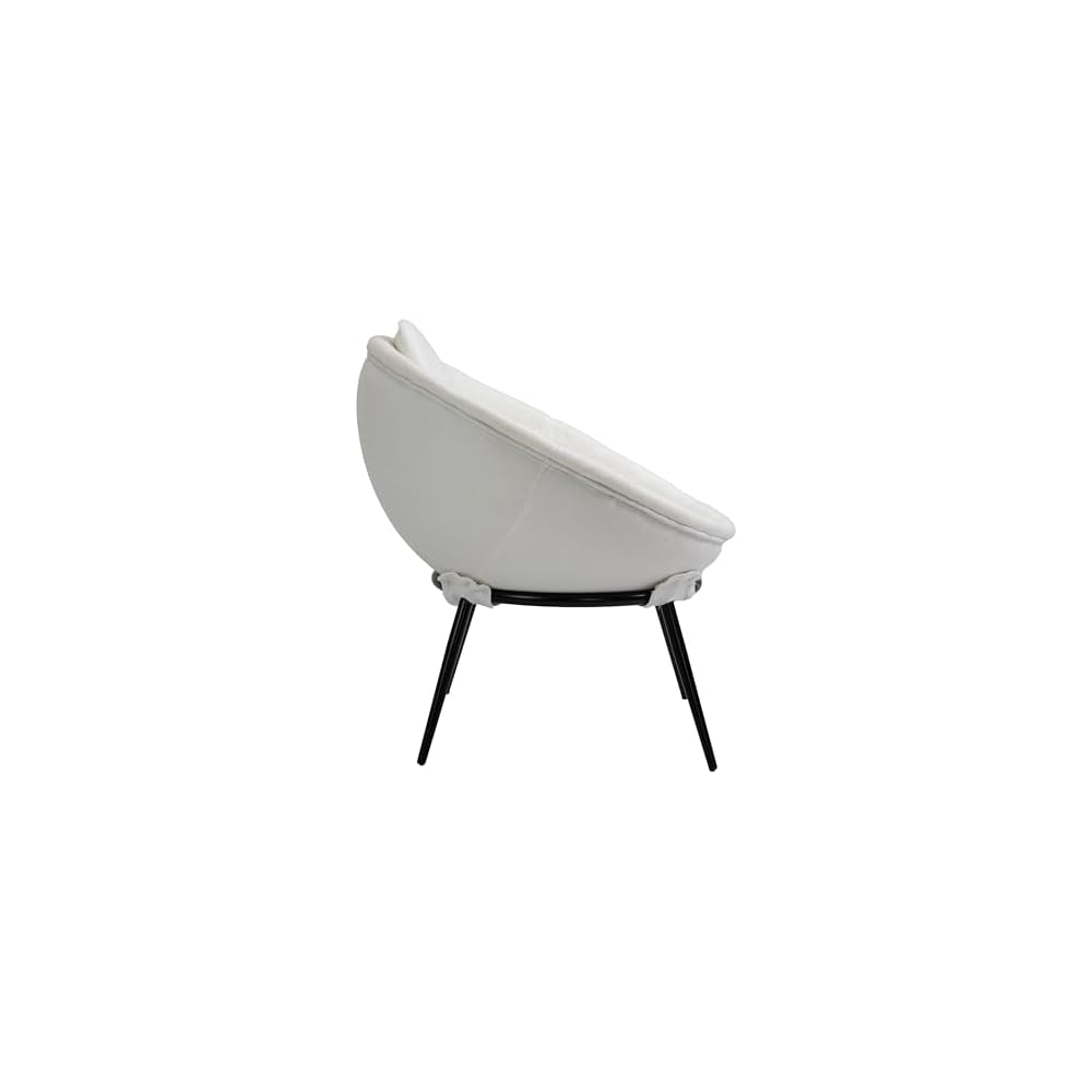 Creative Co-Op Mid Century Upholstered Cup Chair, White
