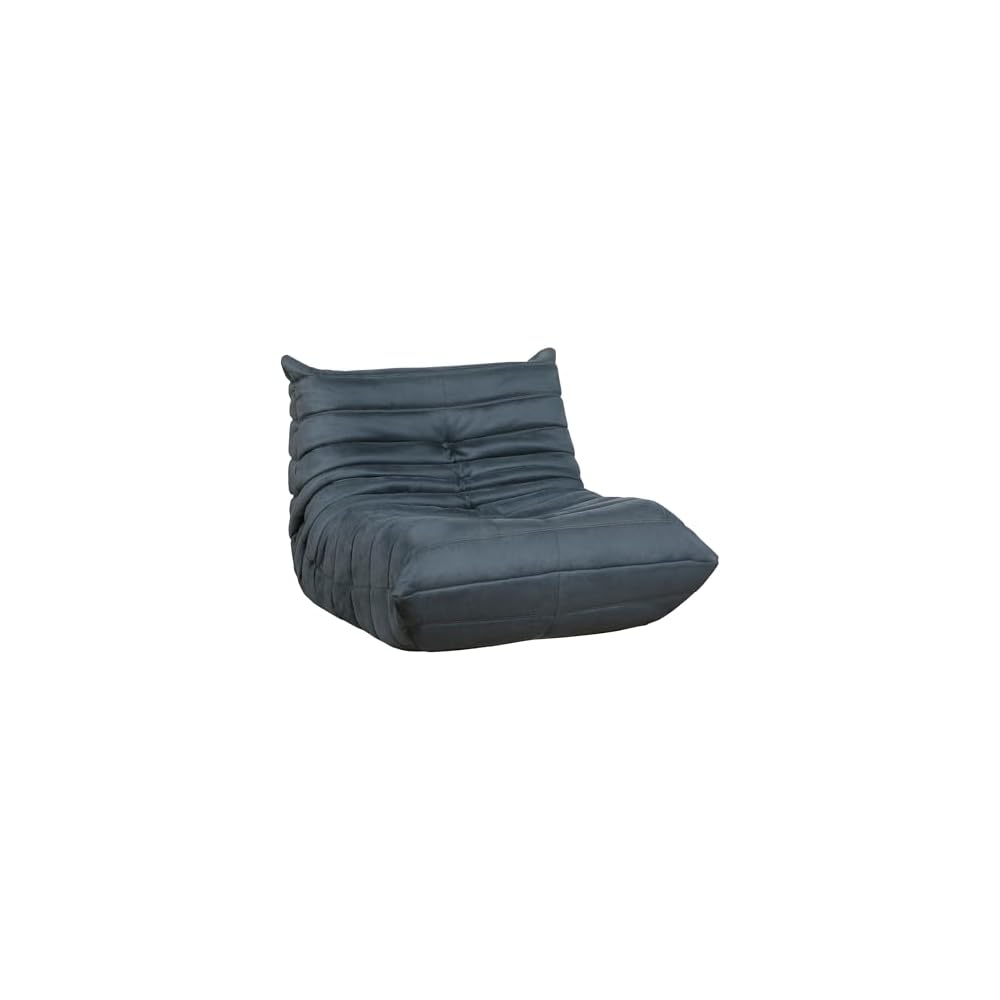 Lexicon Velvet Bean Bag Chair for Adults, High Resilience Foam, Charcoal