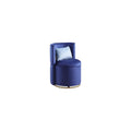 Swivel Accent Chair with Storage Velvet Round Barrel Chair with Metal Base Swivel Lounge Club Chair for Living Room Bedroom Nursery Room Blue