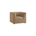Modway Hilda Modern Curved Back Performance Velvet Armchair in Taupe – Plush Upholstered Accent Chair for Living Room, Apartment, Office