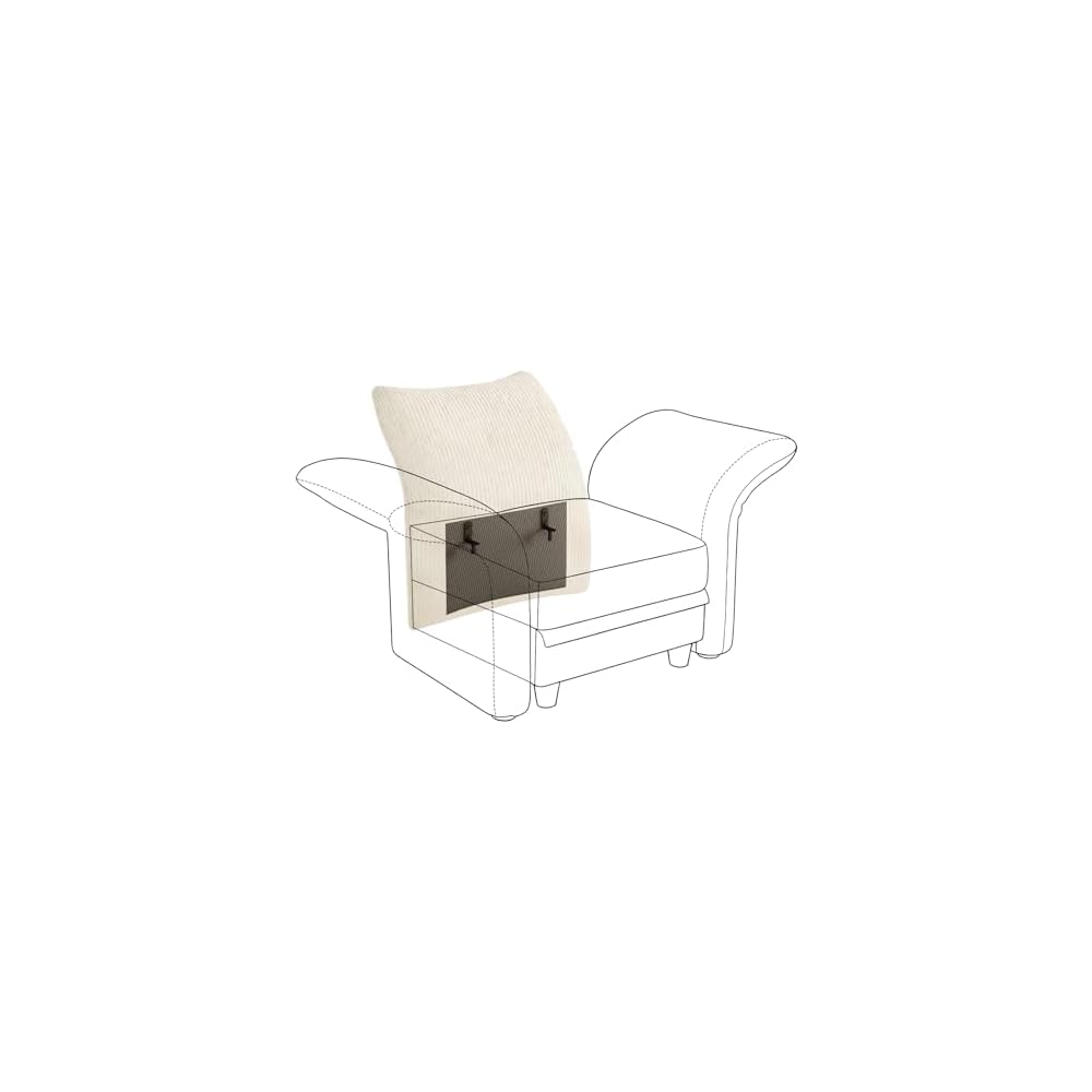 LLappuil 1 Piece Backrest for Modular Sectional Sofa Couch with Adjustable Angle, Interchangeable to Armrest, Carton E, Beige Corduroy