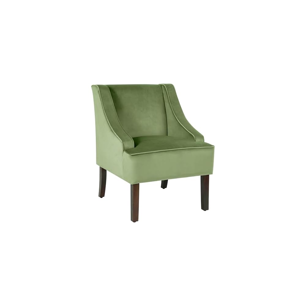 HomePop Classic Swoop Arm Accent Chair - Cream & Gray Vintage Stencil