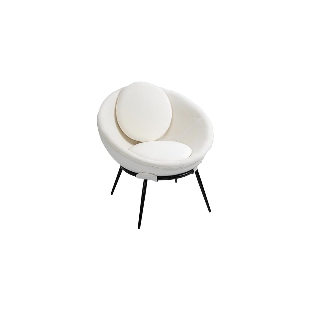 Creative Co-Op Mid Century Upholstered Cup Chair, White