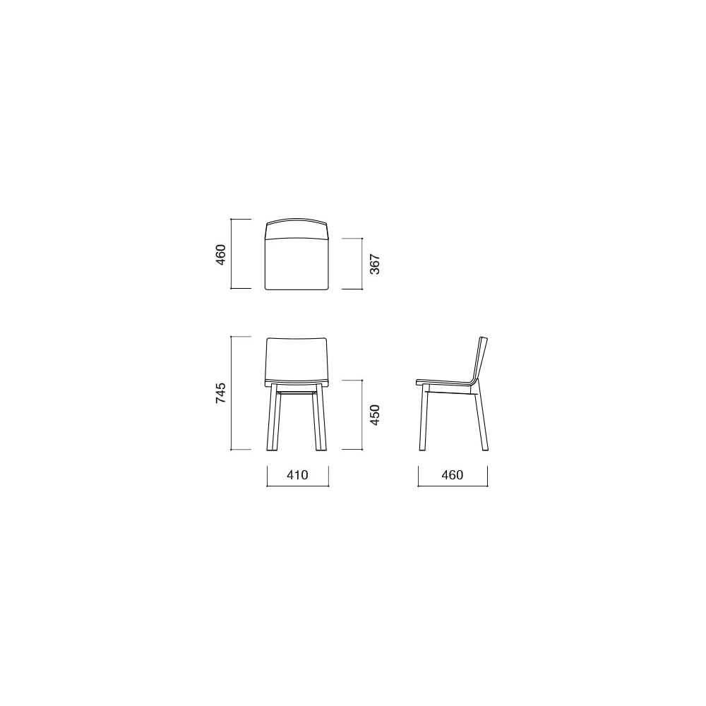 IDEE Stilt Chair Blue 44568958 (W x D x H): 16.1 x 18.1 x 29.3 inches (41 x 46.1 x 74.5 cm)