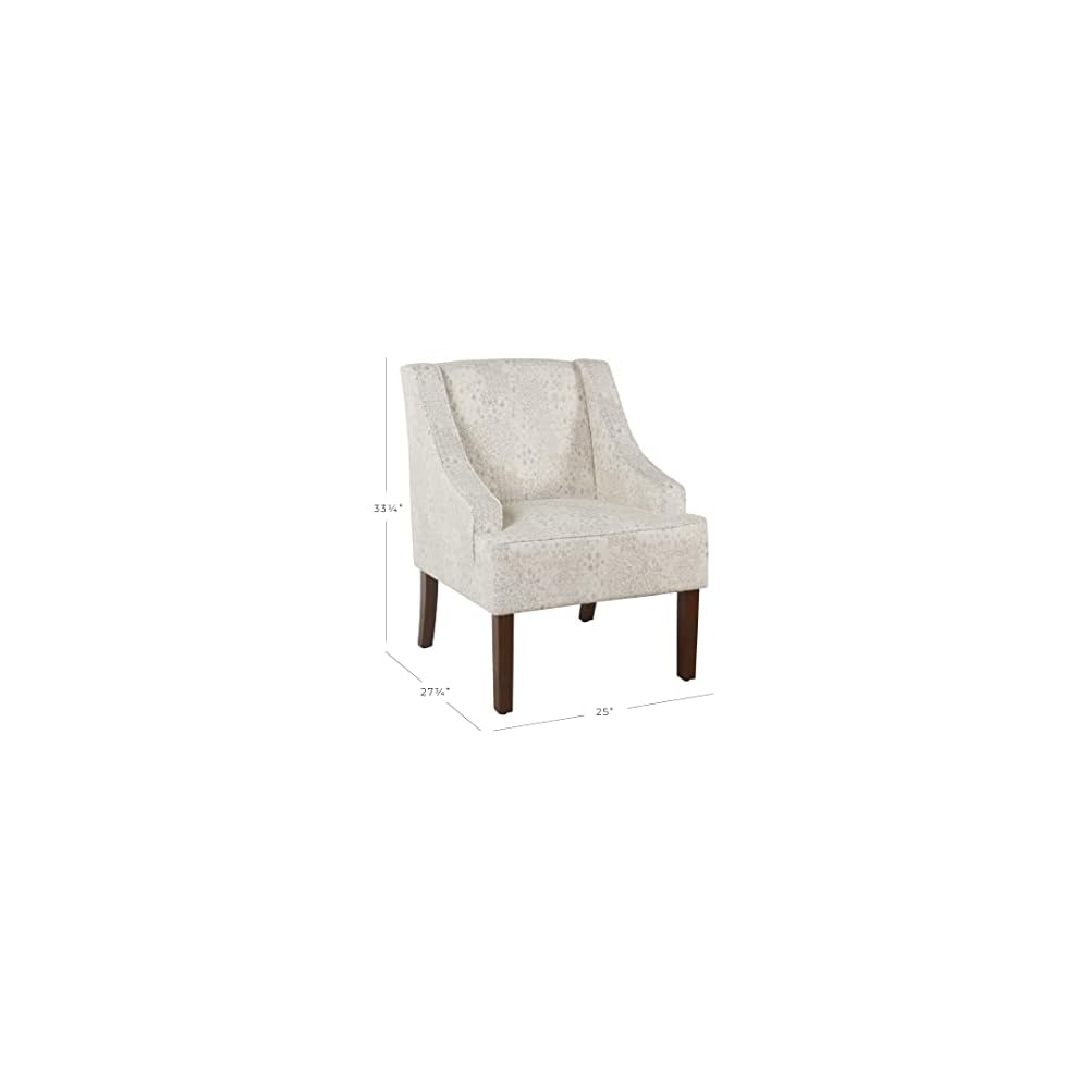 HomePop Classic Swoop Arm Accent Chair - Cream & Gray Vintage Stencil