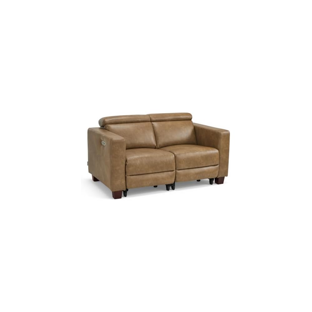 MCombo Zero Wall Hugger Power Loveseat Recliner Sofa, HL198M1 (Ginger)