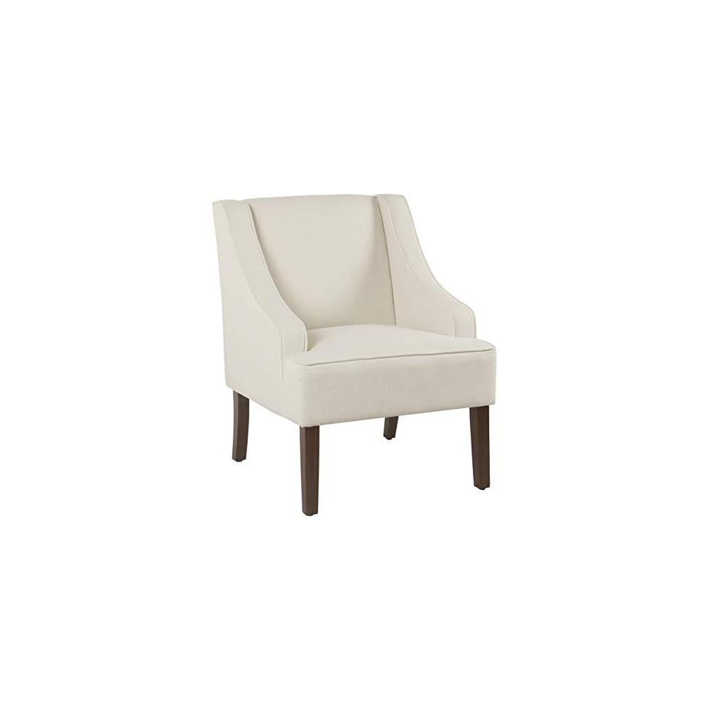HomePop Classic Swoop Arm Accent Chair - Cream & Gray Vintage Stencil