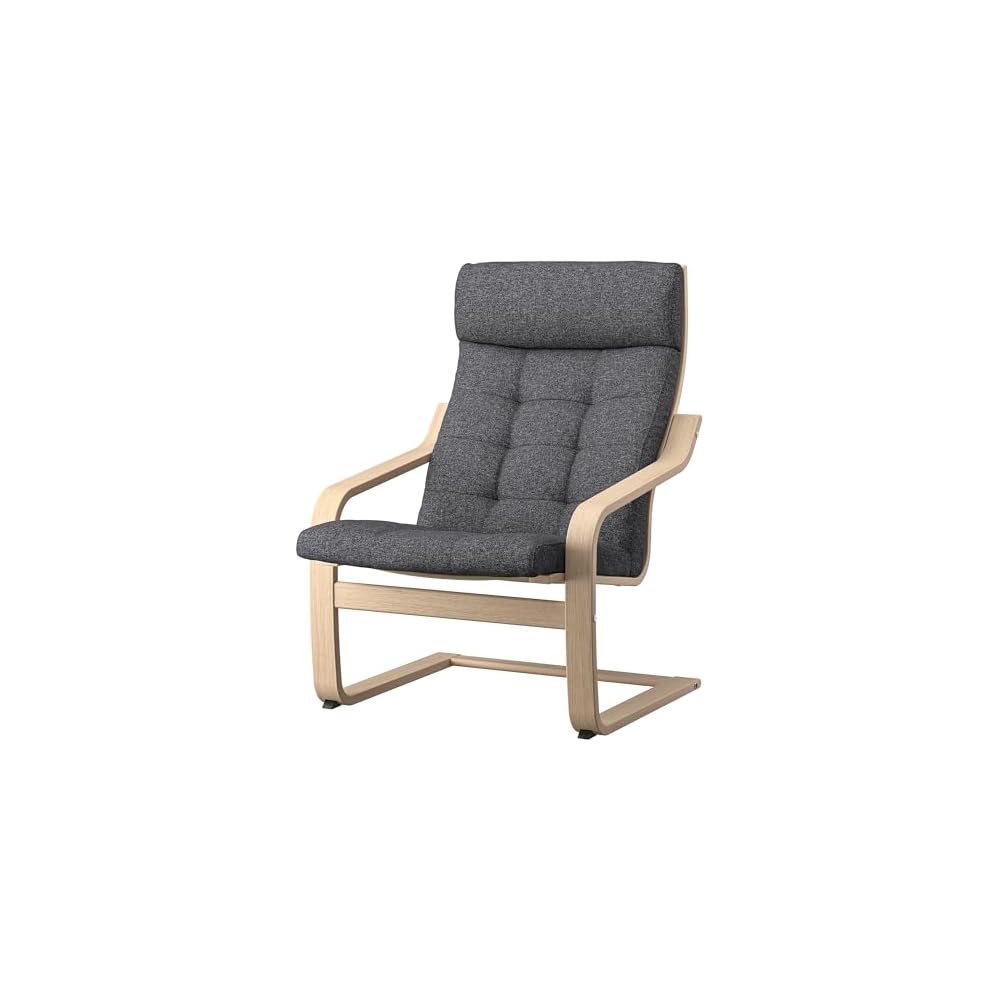 ProTuning POÄNG Armchair, white stained oak veneer/Gunnared dark grey