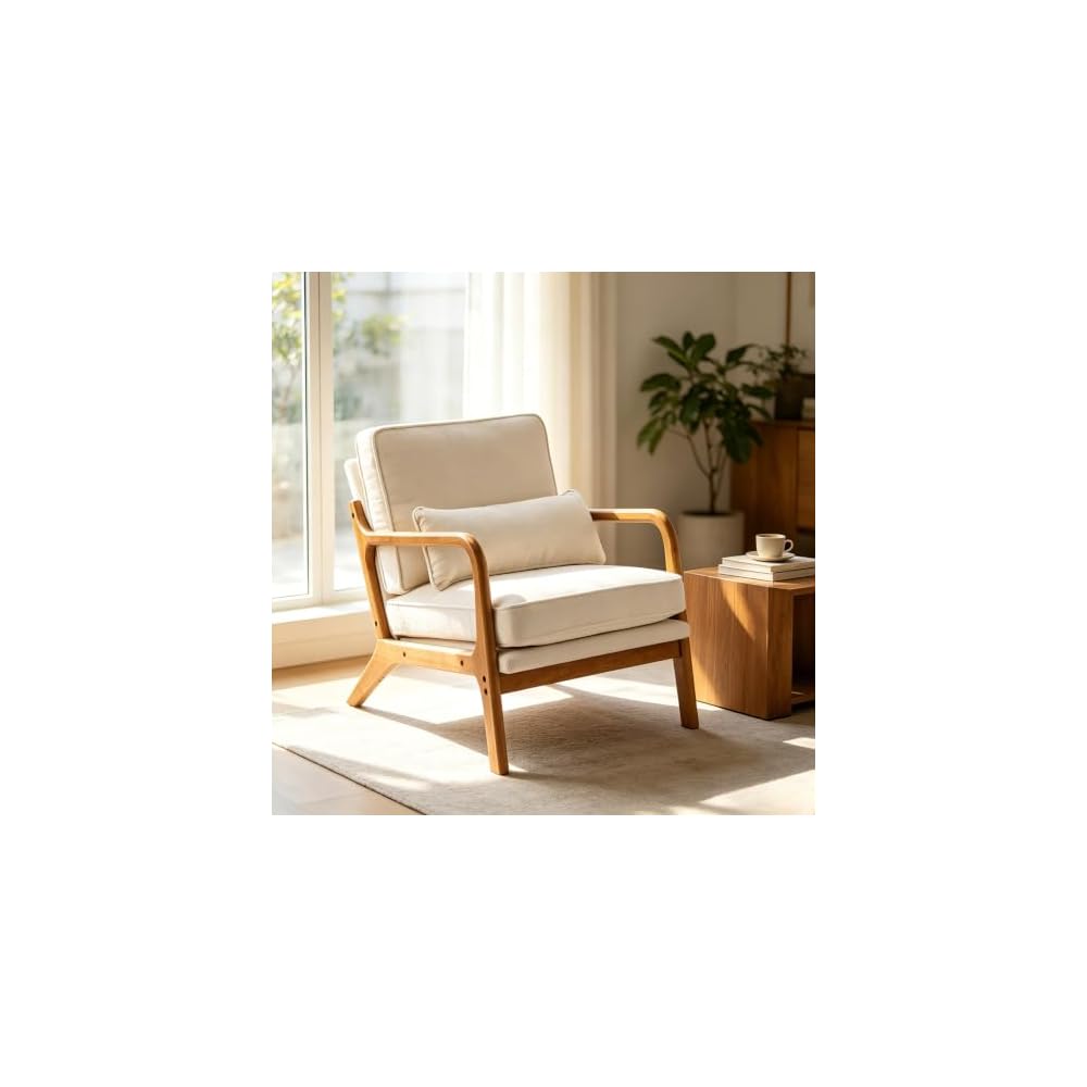 Karl home Mid-Century Modern Accent Reading Chair, Brown