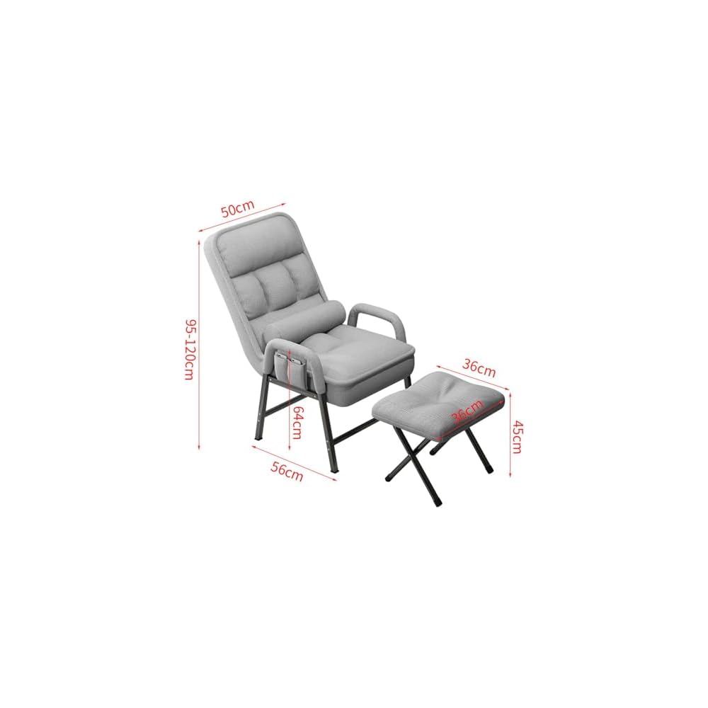 Modern Adjustable Loun Chair with Footrest – Comfortable Reading Sofa for Bedroom & Living Room Ele Design with Side kets for STO Perfect for Relaxat