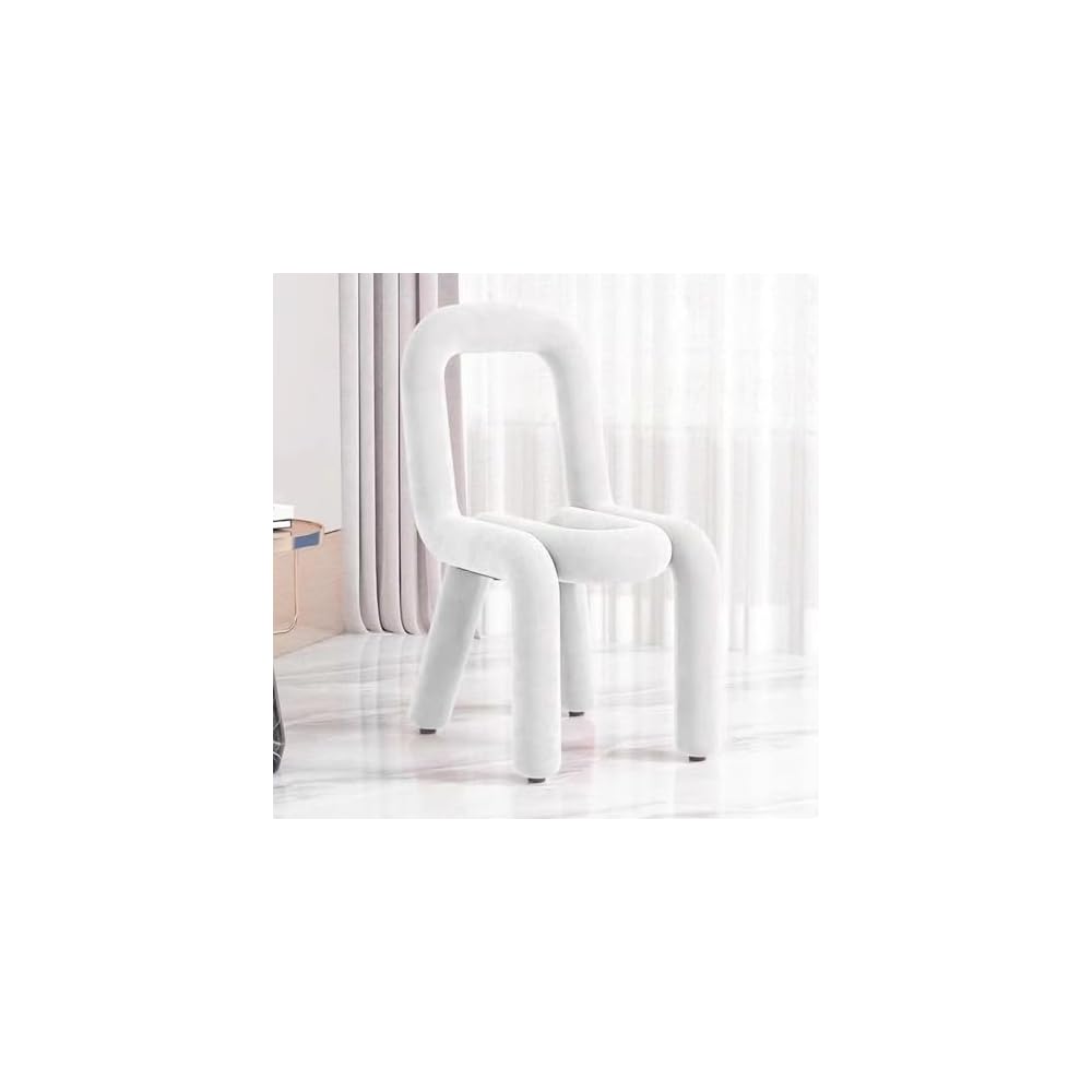 Modern Velvet Vanity Chair with Back - Soft Padded Makeup Stool, Armless Accent Chair for Bedroom, Living Room, Entryway & Garden - Chic Footrest Ottoman for Elegant Décor