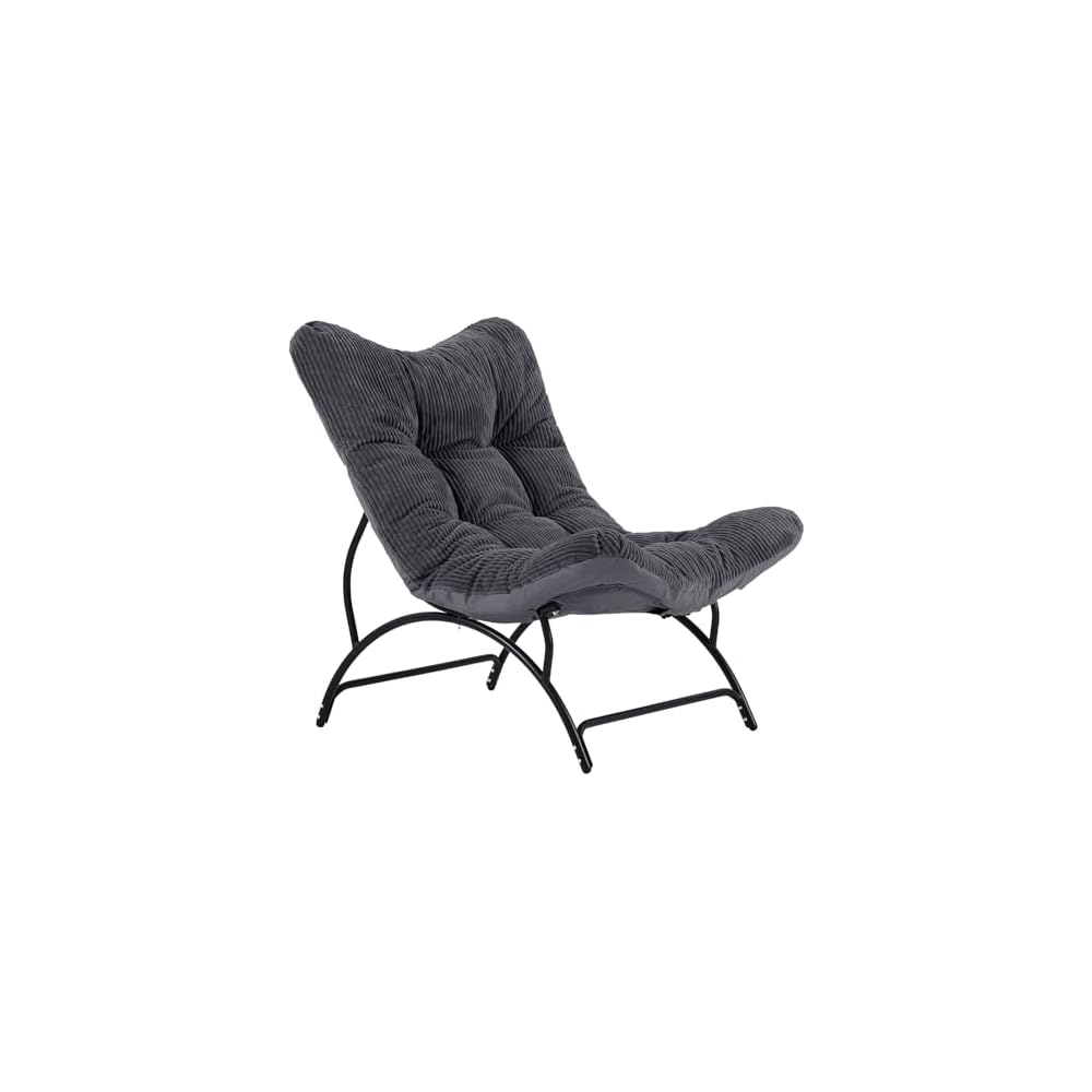 Welnow Accent Lounge Lazy Chair, Comfy Soft Reading Chair, Dark Green