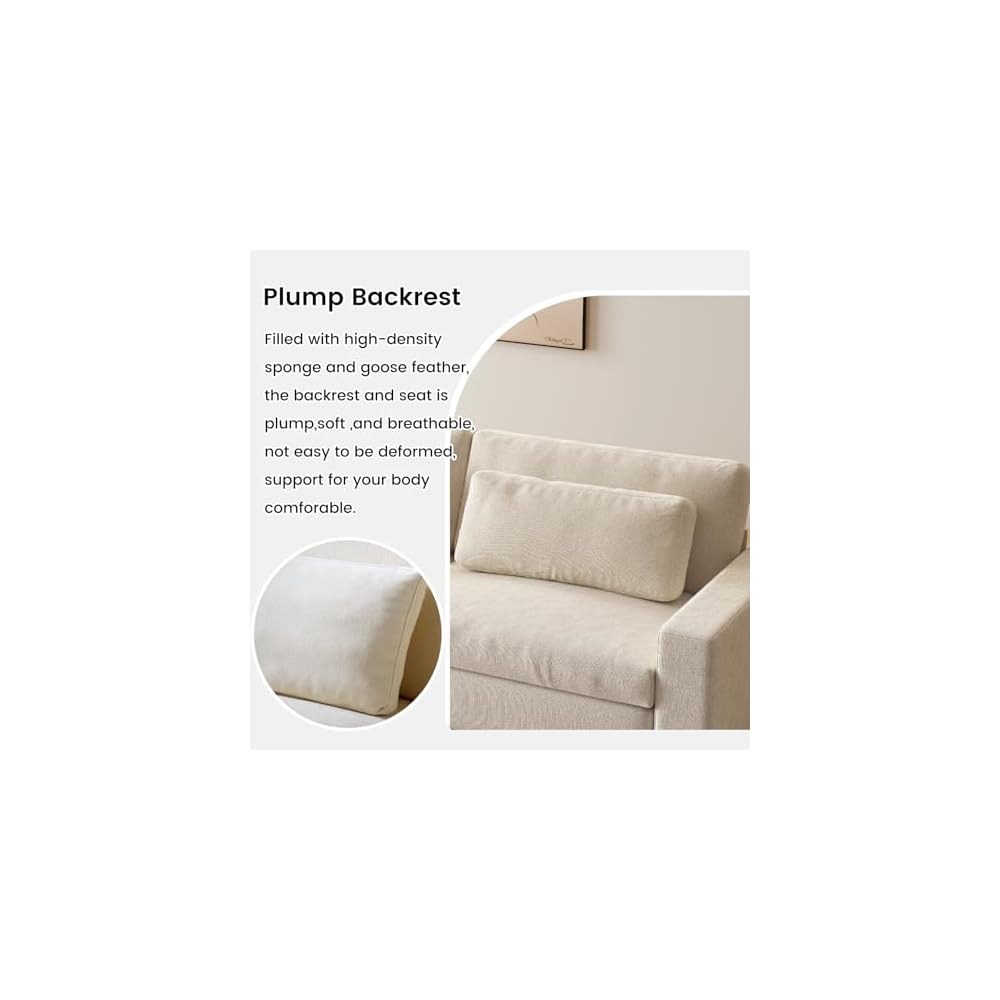 Guyii 104.72" Oversized Sofa, Extra-Wide & Deep Loveseat Sofa, 3 Seater Sofa with 2 Pillows, Modern Polyester Sofa Couch for Living Room, Bedroom, Home, 330 Lbs Capacity