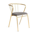 Metal Dining Chairs Ergonomic Makeup Chair Leisure Armrest Table Furniture
