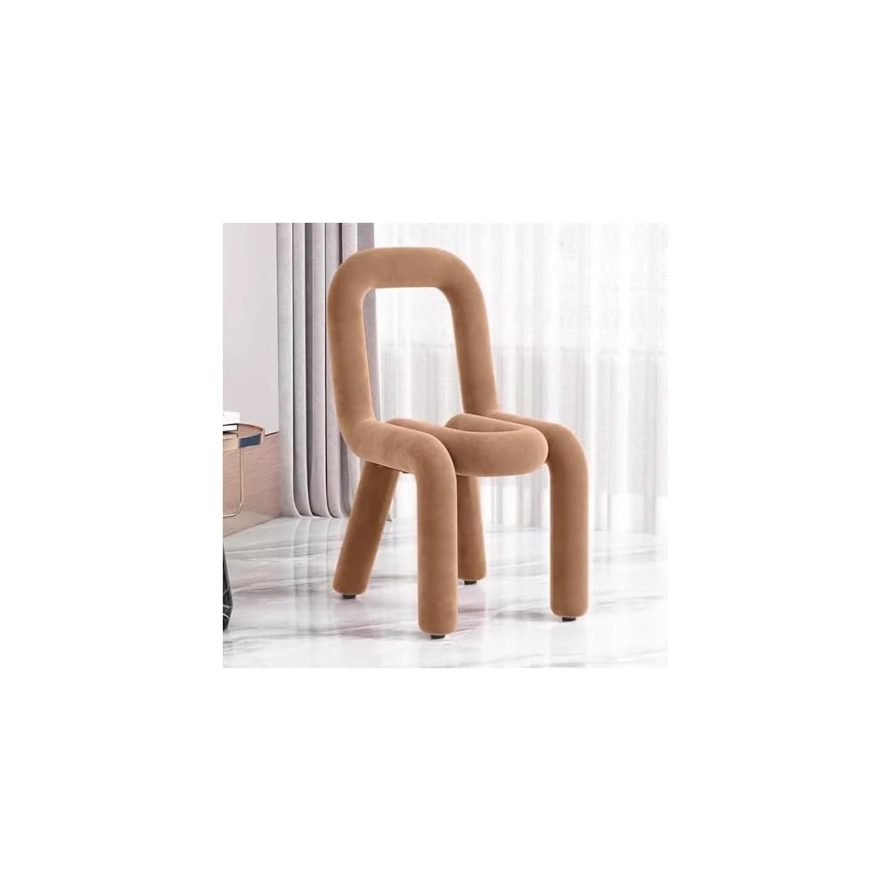 Modern Velvet Vanity Chair with Back - Soft Padded Makeup Stool, Armless Accent Chair for Bedroom, Living Room, Entryway & Garden - Chic Footrest Ottoman for Elegant Décor