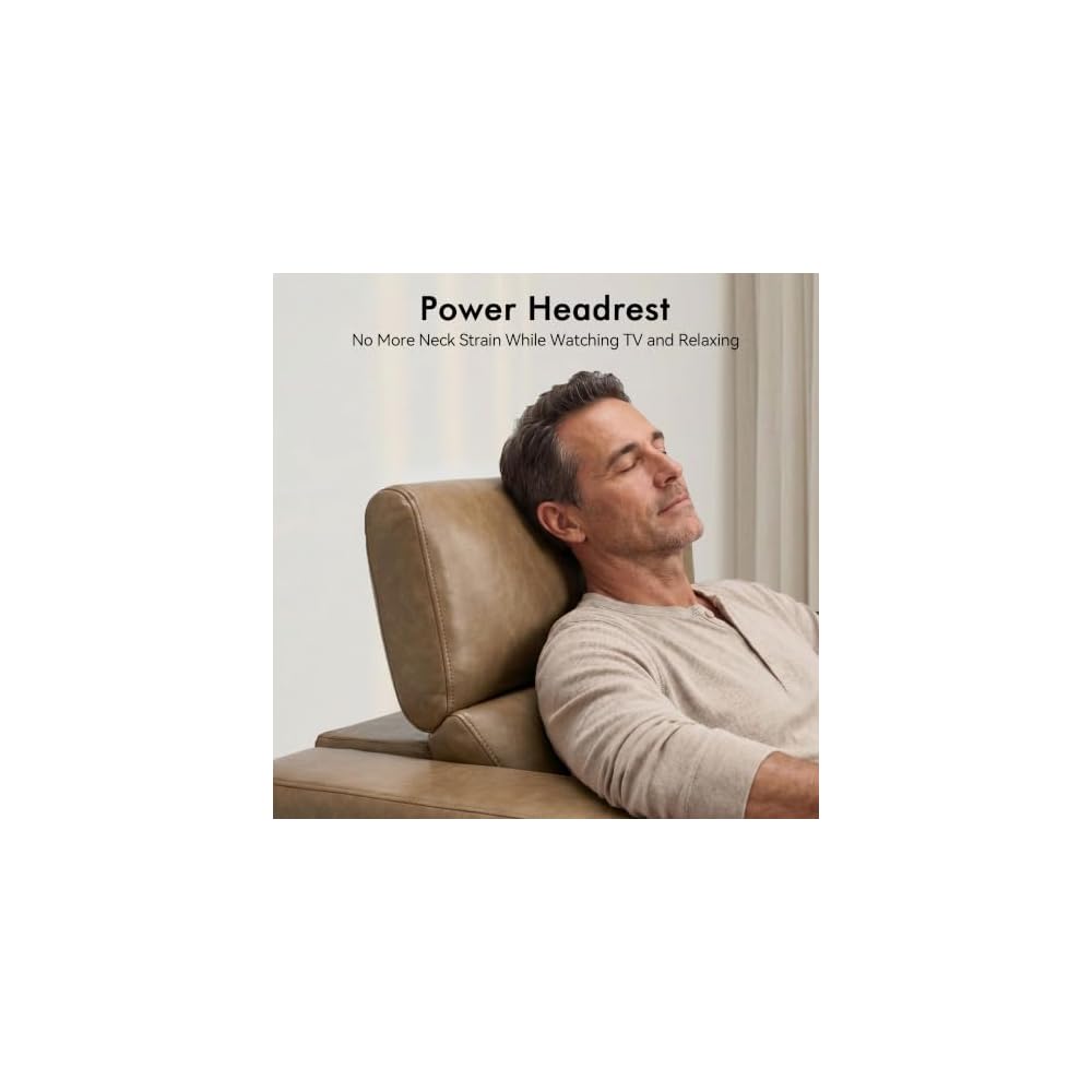 MCombo Zero Wall Hugger Power Loveseat Recliner Sofa, HL198M1 (Ginger)