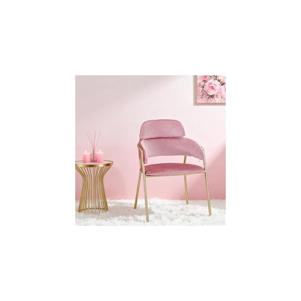 Modern Velvet Butterfly Vanity Stool Chair with Golden Legs - Stylish Accent Chair for Makeup, Living Room, Bedroom, Office, Reading Nook - Chic Home Decor