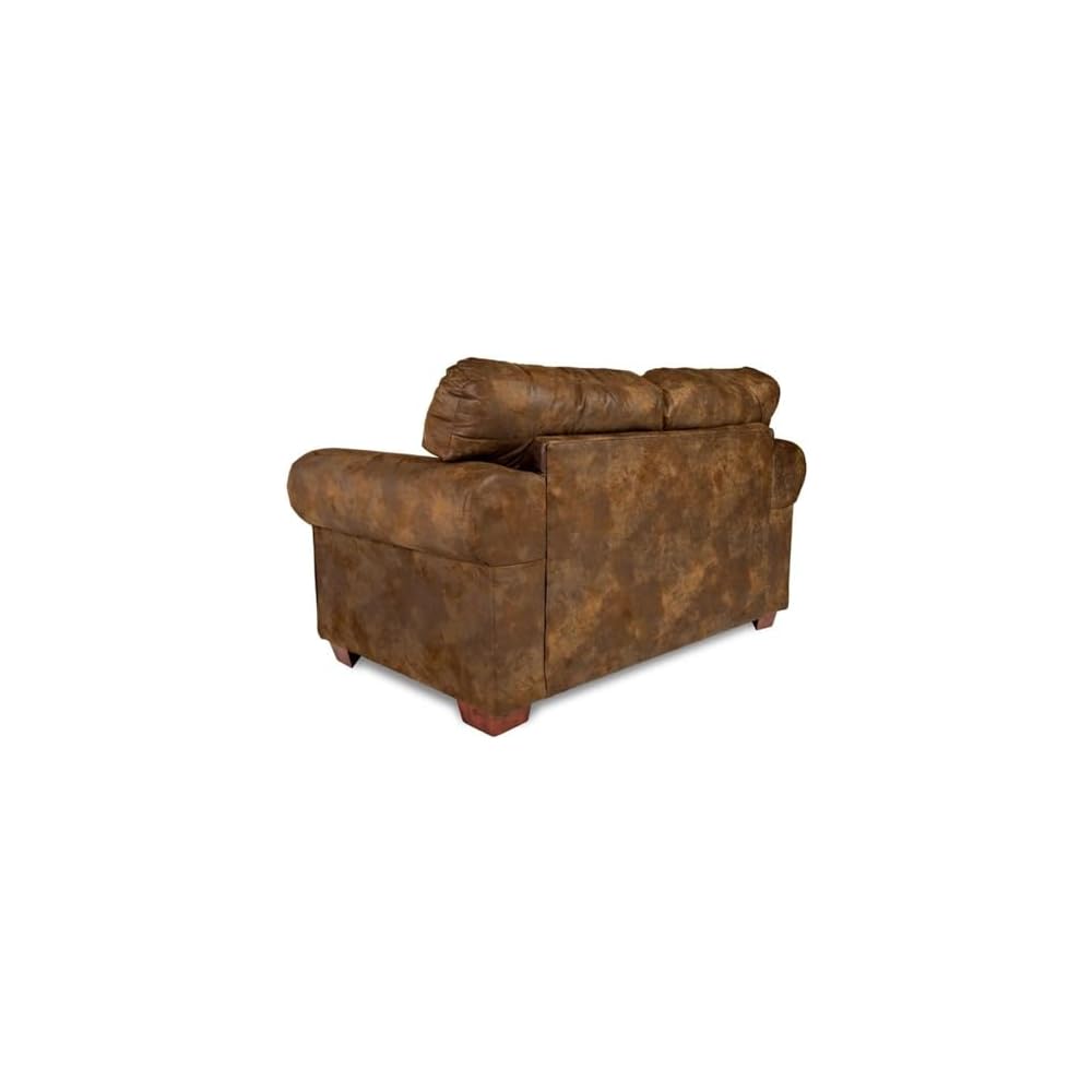 American Furniture Classics Microfiber Wild Horses Loveseat in Brown