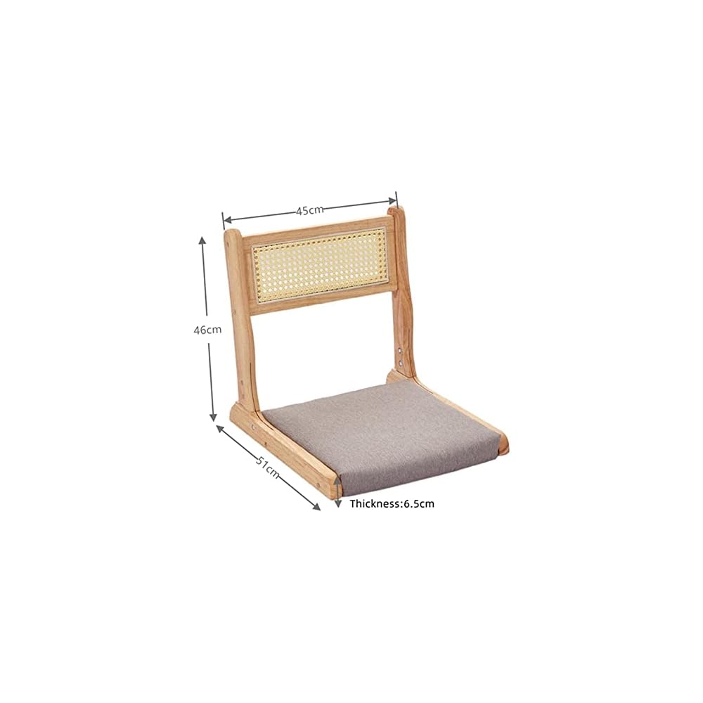 Foldable Tatami Floor Chair Living Room Seat for Bay Window Portable Legless with Back Support