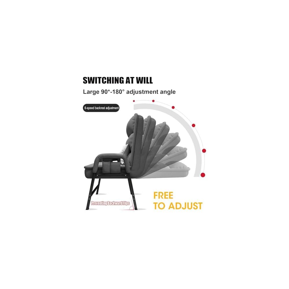 Modern Adjustable Loun Chair with Footrest – Comfortable Reading Sofa for Bedroom & Living Room Ele Design with Side kets for STO Perfect for Relaxat