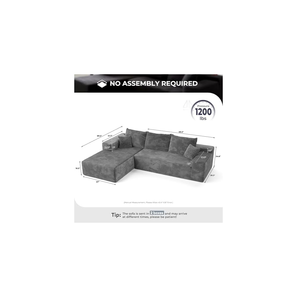 106" Cloud Sectional Couches for Living Room,L Shaped