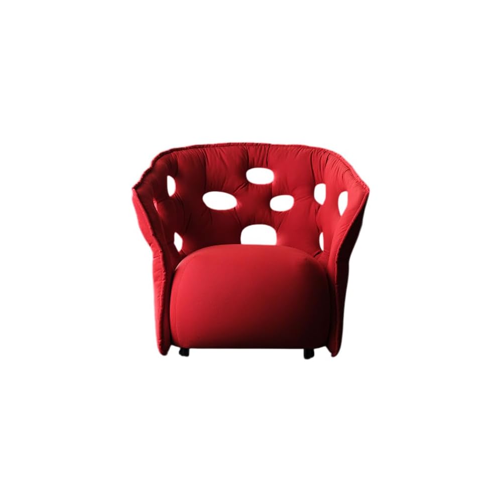 Modern Upholstered Accent Chair with Cutout Back Design, Contemporary Lounge Sofa Chair for Living Room, Bedroom, Reception Seating (Orange)