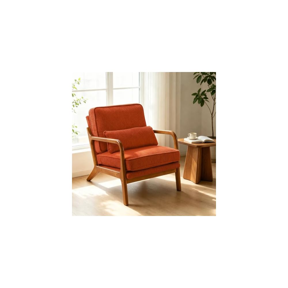Karl home Mid-Century Modern Accent Reading Chair, Brown