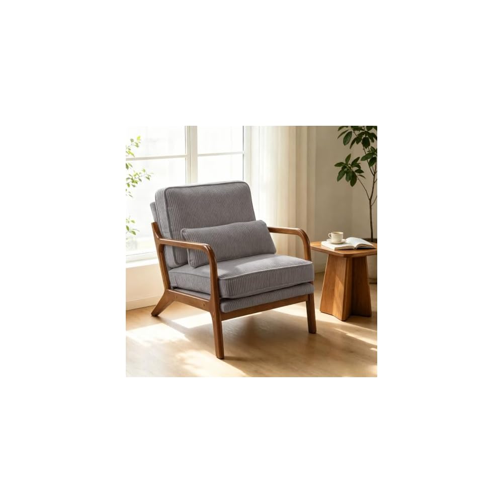 Karl home Mid-Century Modern Accent Reading Chair, Brown