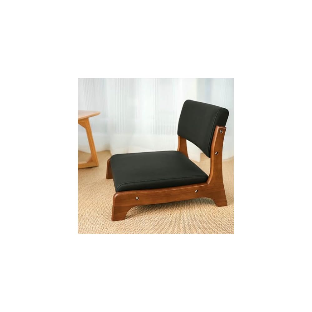 Floor Meditation Chair with Back Support - Solid Wood Style for Living Room, Bedroom, Bay Window - Comfortable Seating for Mindfulness and Relaxation
