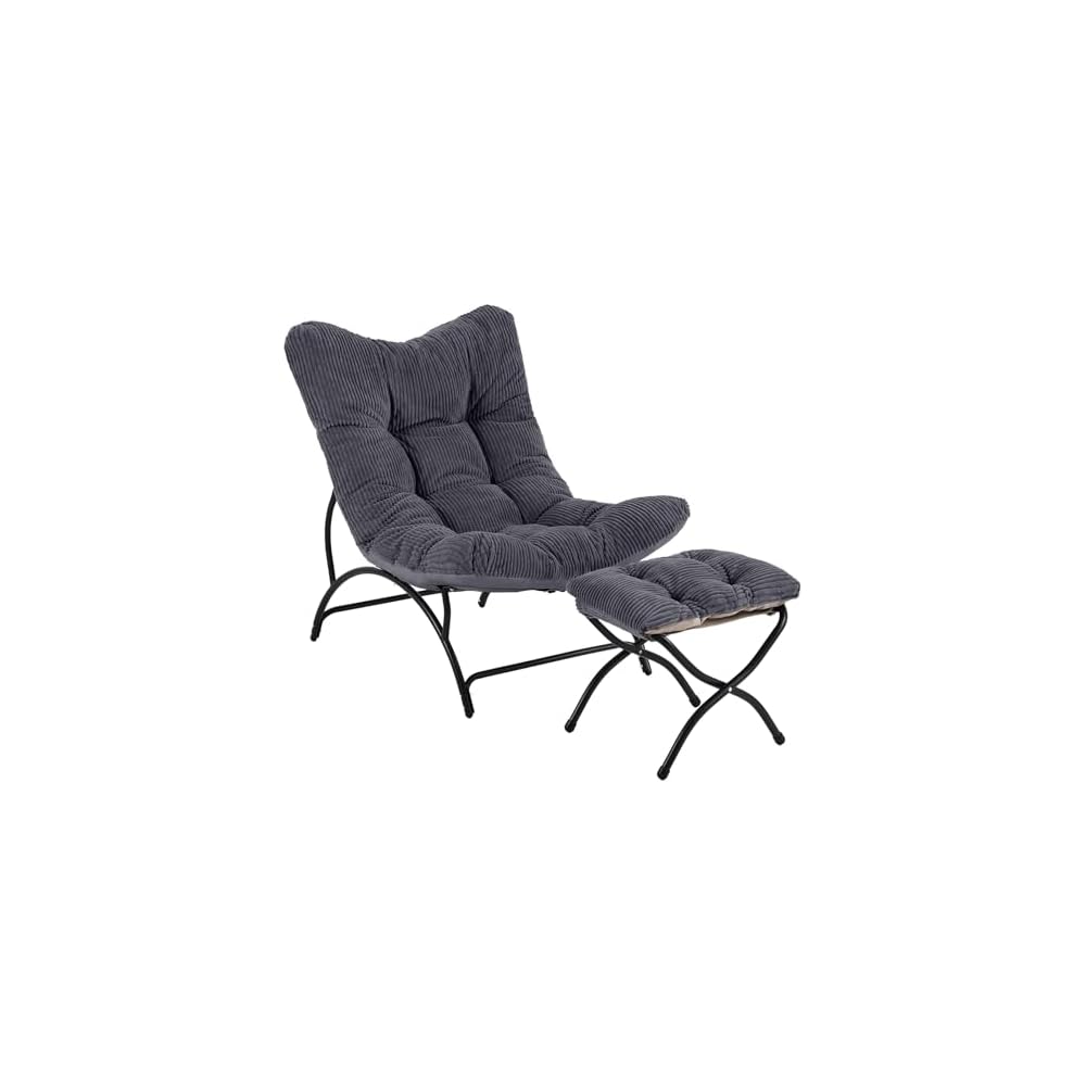 Welnow Accent Lounge Lazy Chair, Comfy Soft Reading Chair, Dark Green
