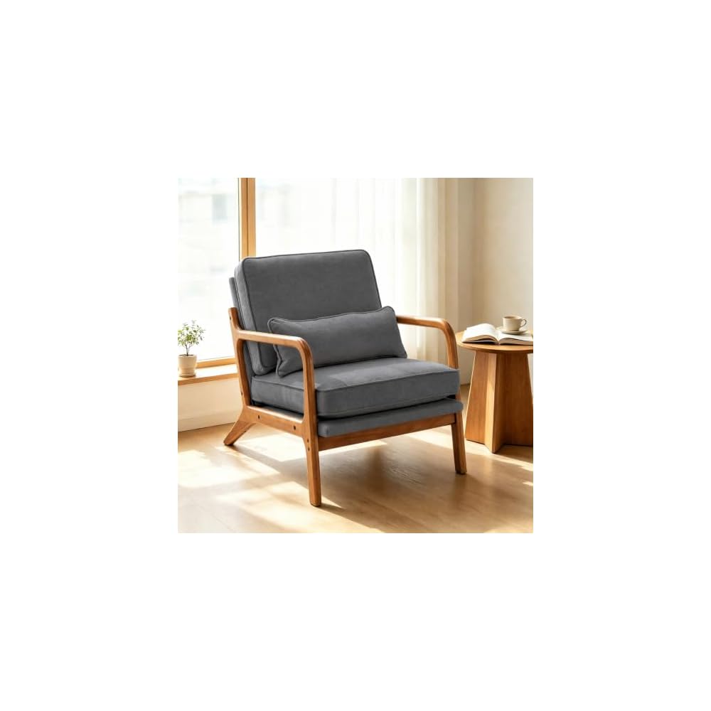 Karl home Mid-Century Modern Accent Reading Chair, Brown