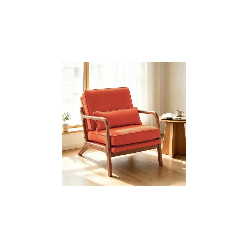 Karl home Mid-Century Modern Accent Reading Chair, Brown