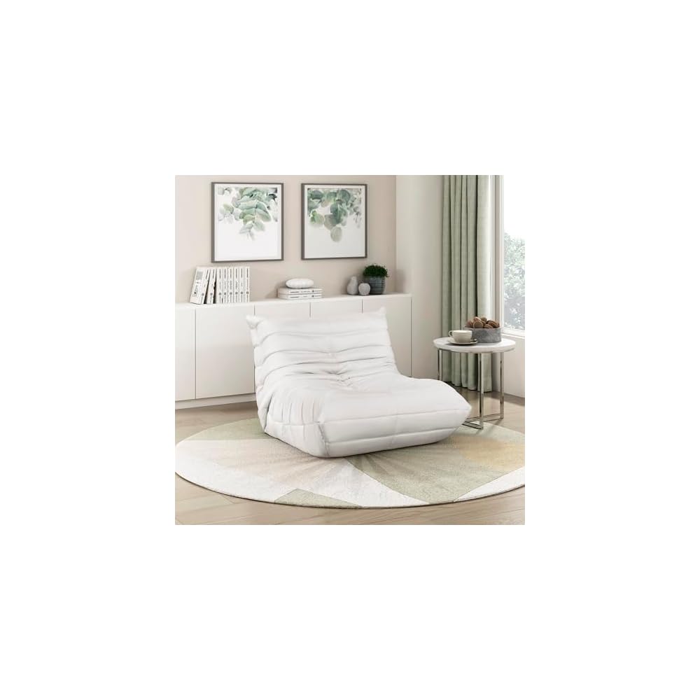 Lexicon Velvet Bean Bag Chair for Adults, High Resilience Foam, Charcoal