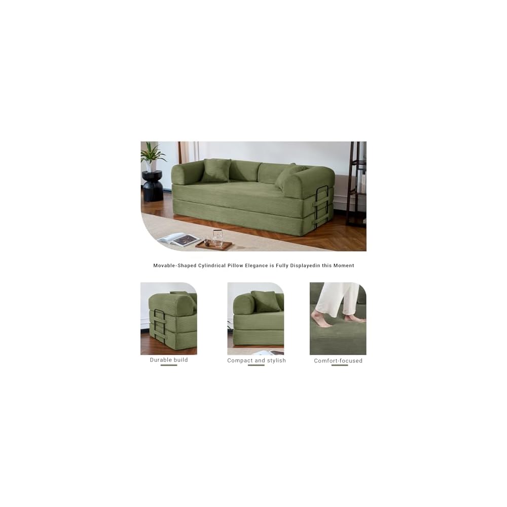 79" Convertible Sleeper Sofa Bed,5-in-1 Boneless Couch for Living Room