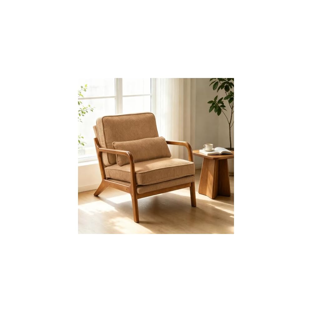 Karl home Mid-Century Modern Accent Reading Chair, Brown