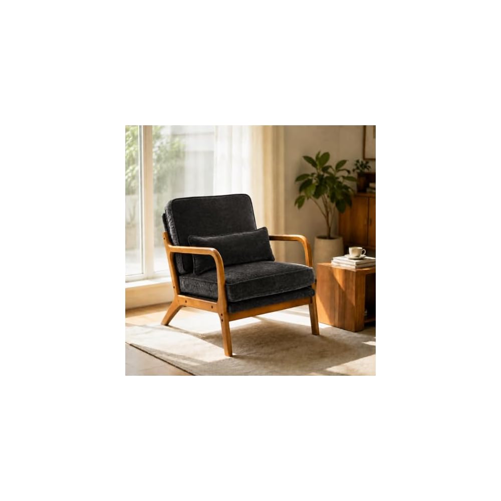 Karl home Mid-Century Modern Accent Reading Chair, Brown