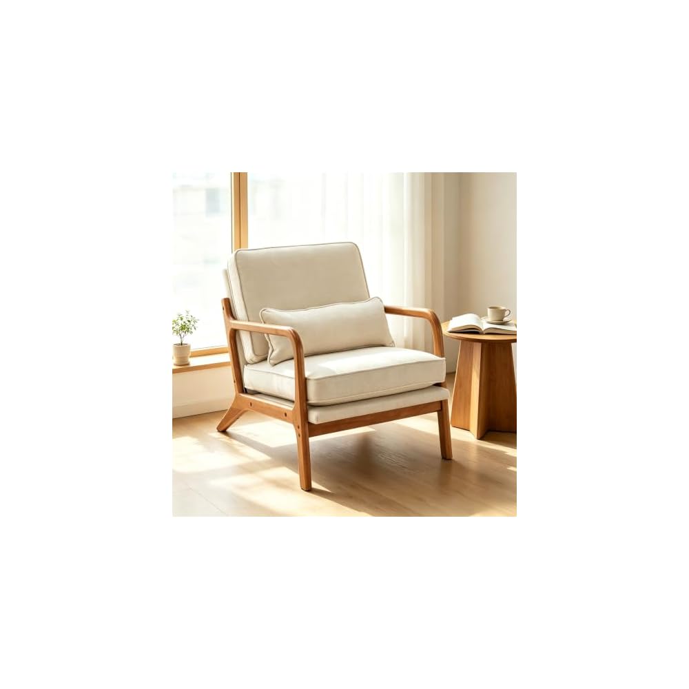 Karl home Mid-Century Modern Accent Reading Chair, Brown