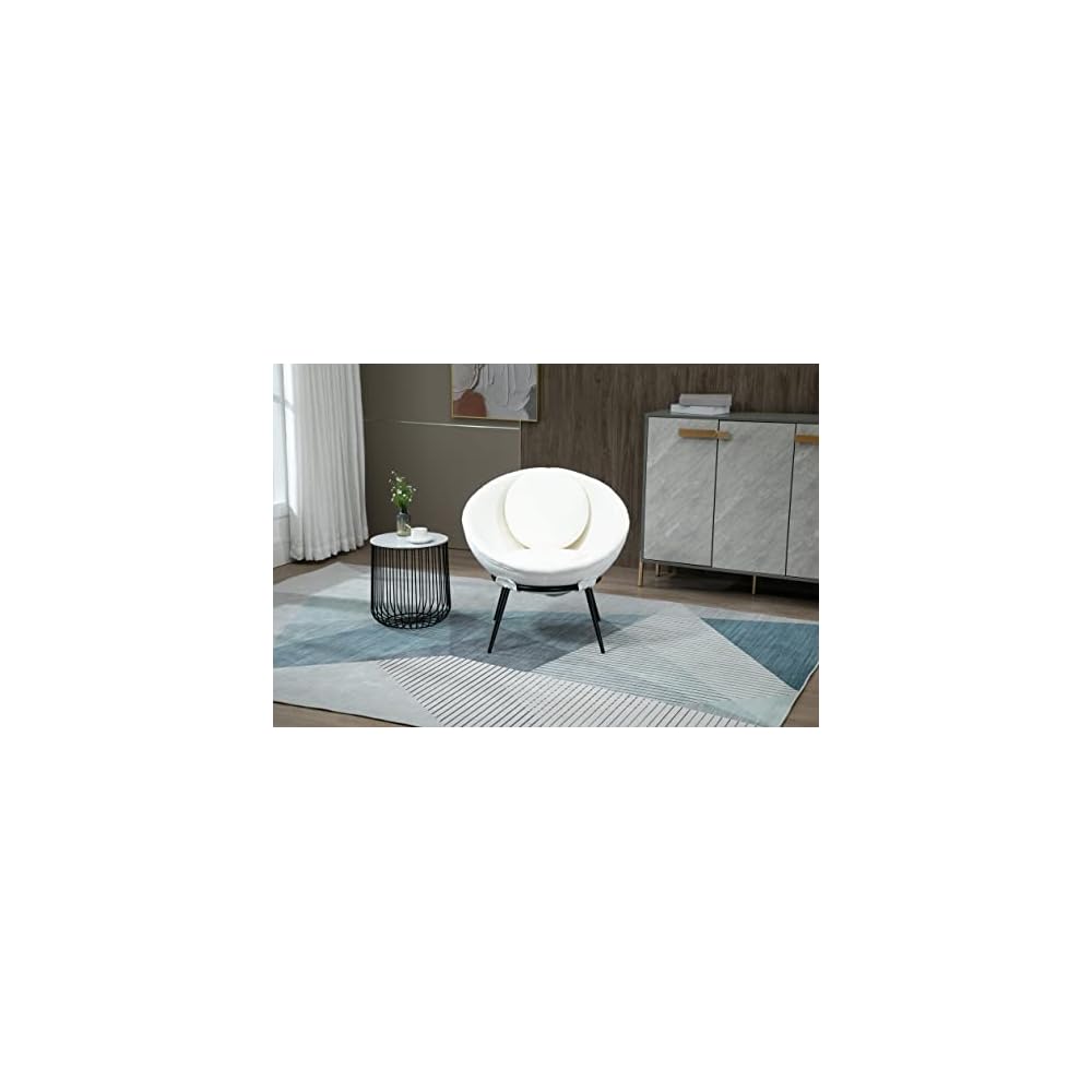 Creative Co-Op Mid Century Upholstered Cup Chair, White
