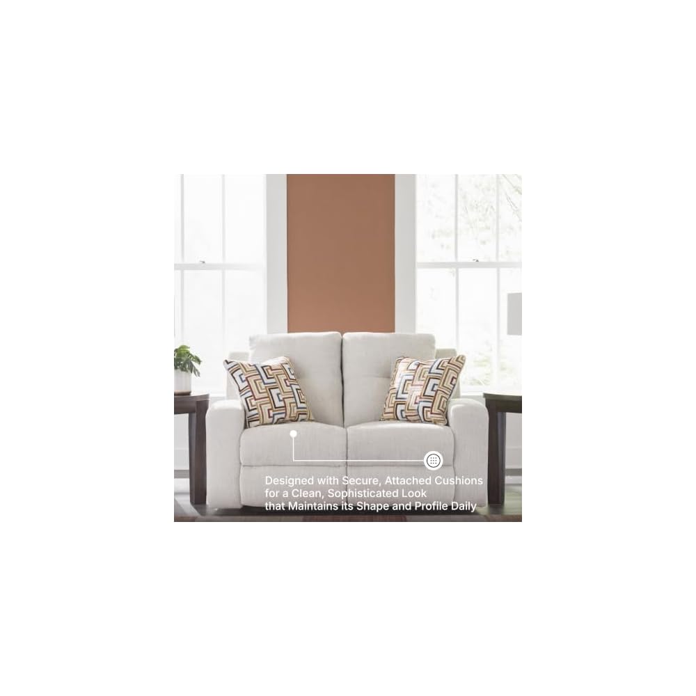 Signature Design by Ashley Danum Reclining Loveseat, Stone Chenille, 64 in