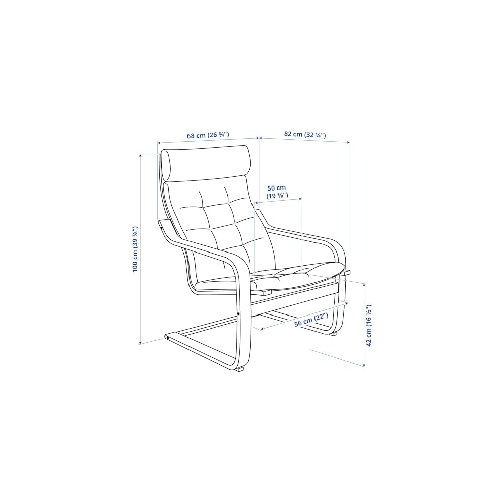 ProTuning POÄNG Armchair, white stained oak veneer/Gunnared dark grey