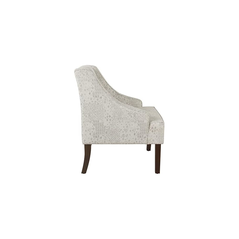 HomePop Classic Swoop Arm Accent Chair - Cream & Gray Vintage Stencil