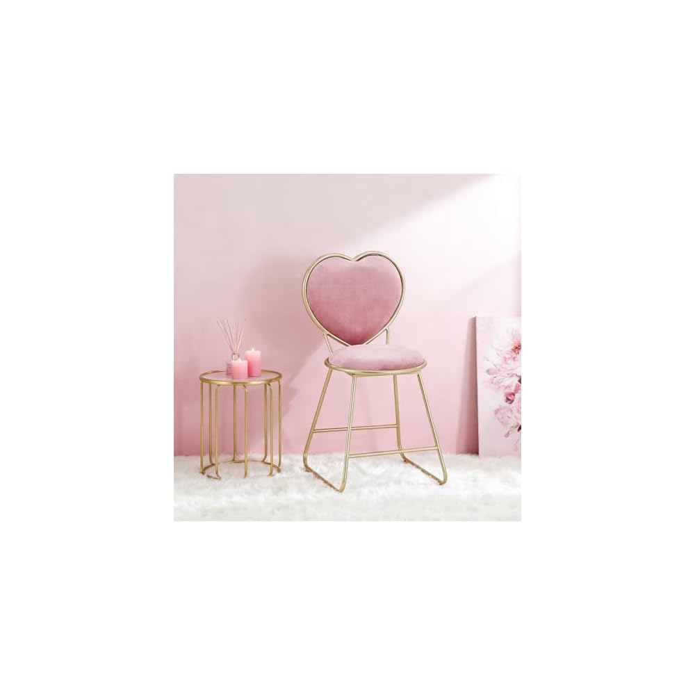 Modern Velvet Butterfly Vanity Stool Chair with Golden Legs - Stylish Accent Chair for Makeup, Living Room, Bedroom, Office, Reading Nook - Chic Home Decor