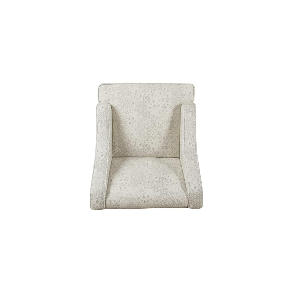 HomePop Classic Swoop Arm Accent Chair - Cream & Gray Vintage Stencil