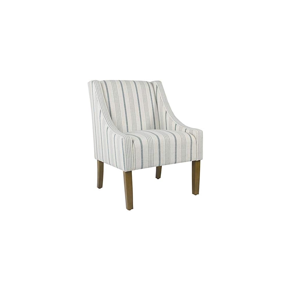 HomePop Classic Swoop Arm Accent Chair - Cream & Gray Vintage Stencil