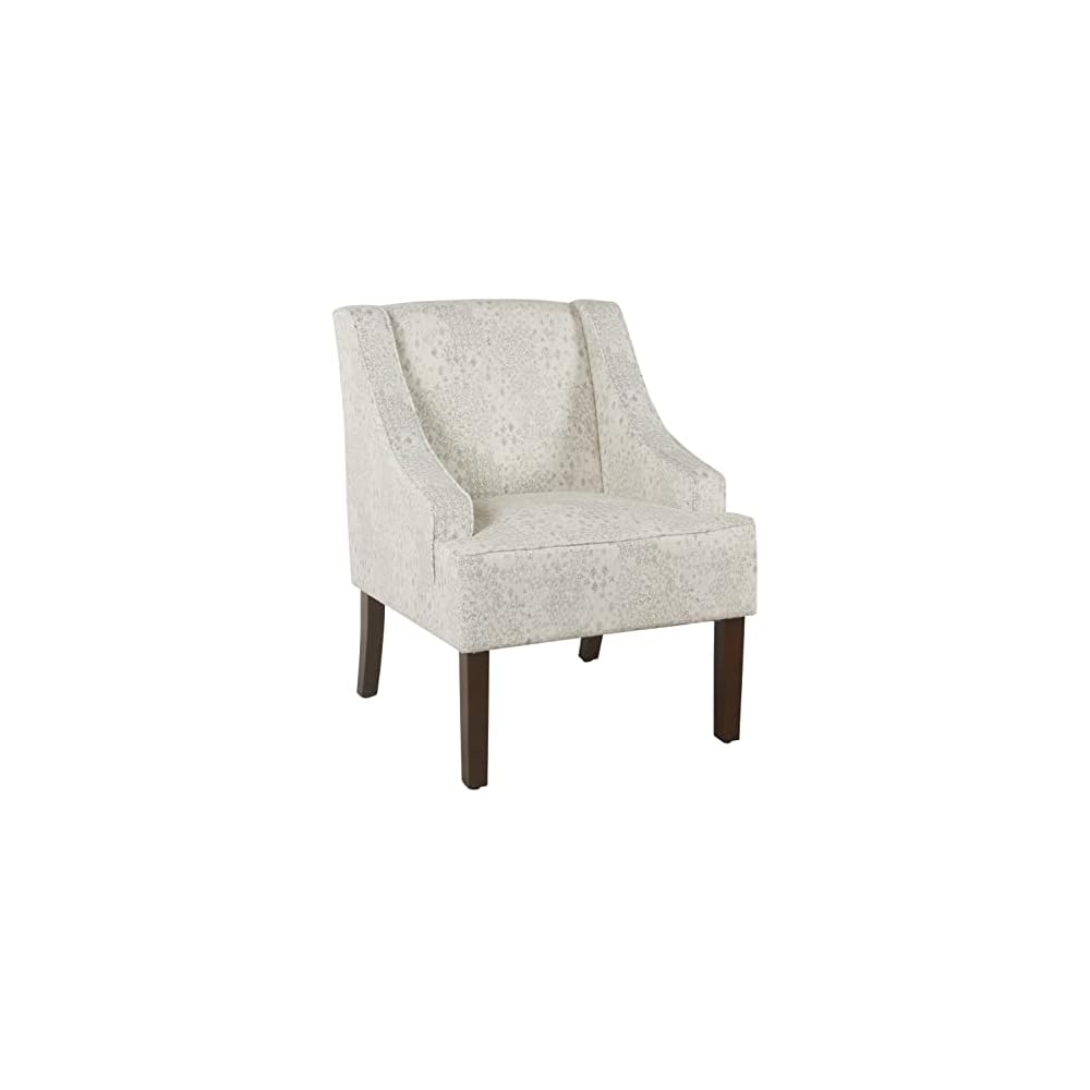 HomePop Classic Swoop Arm Accent Chair - Cream & Gray Vintage Stencil