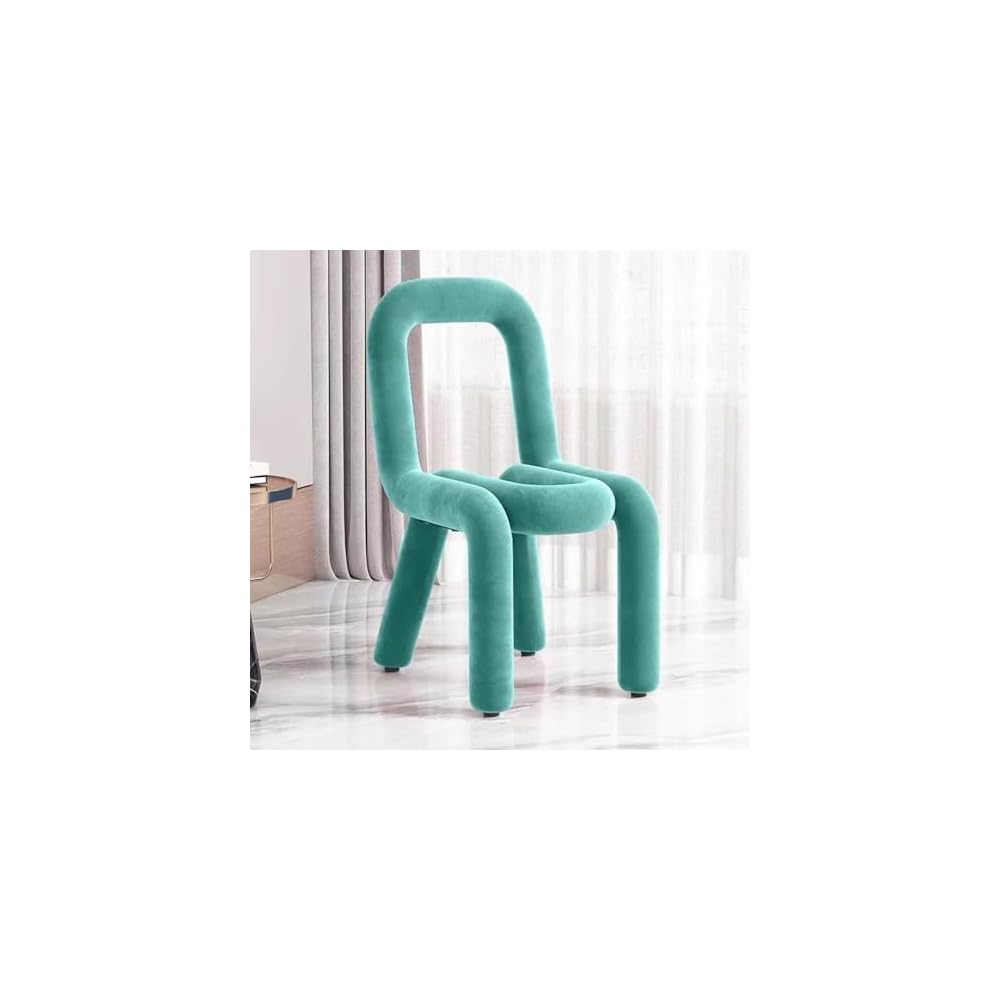 Modern Velvet Vanity Chair with Back - Soft Padded Makeup Stool, Armless Accent Chair for Bedroom, Living Room, Entryway & Garden - Chic Footrest Ottoman for Elegant Décor