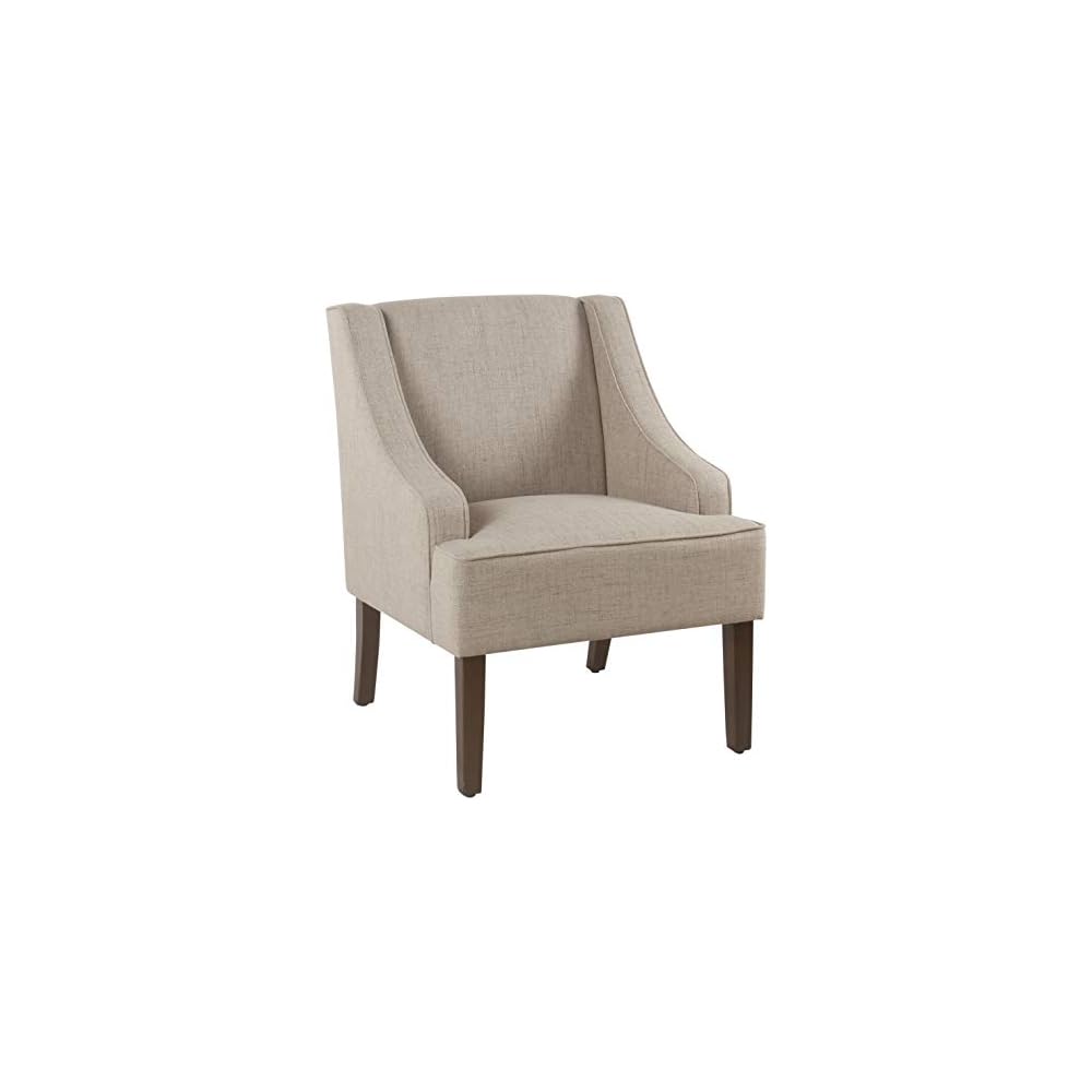 HomePop Classic Swoop Arm Accent Chair - Cream & Gray Vintage Stencil